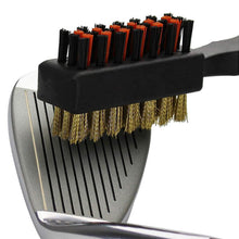 Load image into Gallery viewer, Golf Club Double-Sided Brush With Copper Bristle Club Groove Cleaning Brush Golf Supplies With Keychain