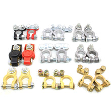 Load image into Gallery viewer, 2Pcs Car Battery Terminals Wire Cable Clamp Top Quick Post Terminal Positive & Negative Electric Connector Clamps Auto Accessorie