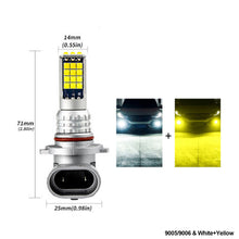 Load image into Gallery viewer, 1Pc 30LED Fog Light Bulb Dual Color Car DRL Turn Signal Reverse Light Brake Light Width Indicator H3 H7 H8 H11 9005 HB3 9005/9006 H4 P13W