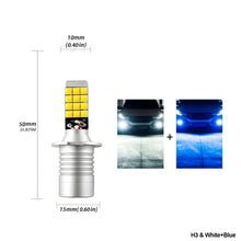 Load image into Gallery viewer, 1Pc 30LED Fog Light Bulb Dual Color Car DRL Turn Signal Reverse Light Brake Light Width Indicator H3 H7 H8 H11 9005 HB3 9005/9006 H4 P13W
