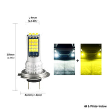 Load image into Gallery viewer, 1Pc 30LED Fog Light Bulb Dual Color Car DRL Turn Signal Reverse Light Brake Light Width Indicator H3 H7 H8 H11 9005 HB3 9005/9006 H4 P13W