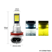 Load image into Gallery viewer, 1Pc 30LED Fog Light Bulb Dual Color Car DRL Turn Signal Reverse Light Brake Light Width Indicator H3 H7 H8 H11 9005 HB3 9005/9006 H4 P13W