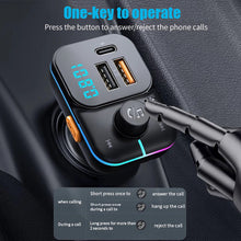 Load image into Gallery viewer, C24 Car Bluetooth 5.0 FM Transmitter Wireless Handsfree Audio Mp3 Player Modulator Colorful lights Dual USB Car Charger
