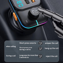 Load image into Gallery viewer, C24 Car Bluetooth 5.0 FM Transmitter Wireless Handsfree Audio Mp3 Player Modulator Colorful lights Dual USB Car Charger