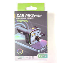 Load image into Gallery viewer, 25W Dual USB 3.1A Car Charger Bluetooth 5.0 FM Transmitter Adapter Fast Charger Auto Handsfree Call Mp3 Player Colorful Lights