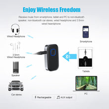 Load image into Gallery viewer, J22 Bluetooth Receiver AUX Wireless Bluetooth 5.0 Car Adapter Portable Wireless Audio Adapter 3.5mm Aux with Microphone