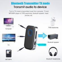 Load image into Gallery viewer, J23 Bluetooth 5.0 Transmitter Receiver 3.5mm AUX Jack HiFi Music Wireless Audio Adapter Handsfree Car Kit For TV Headphone Speaker