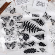 Load image into Gallery viewer, Moon Flowers Leaves Butterfly Stamp Rubber Clear Stamp Seal Scrapbook Photo Album Decorative Card Making Clear Stamps