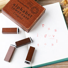Load image into Gallery viewer, 28pcs Alphabet Stamps Vintage Wooden Rubber Letter Standard Stamp Set for Craft Card Making Planner Scrapbooking Journals
