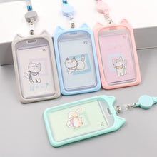 Load image into Gallery viewer, Fashion Card Holder Student ID Lanyard Badge Reel Holder Bus Pass Case Bank Credit Card Holder Strap Cardholder Office Supplies