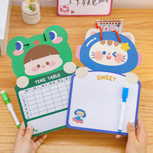 Load image into Gallery viewer, 1 PC Kids Whiteboard Animal Two-sided Cartoon Reusable Dry Wipe Cardboard Drawing Kid White Board Cute Hanging Writing Tool