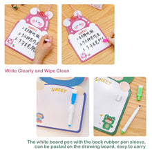 Load image into Gallery viewer, 1 PC Kids Whiteboard Animal Two-sided Cartoon Reusable Dry Wipe Cardboard Drawing Kid White Board Cute Hanging Writing Tool