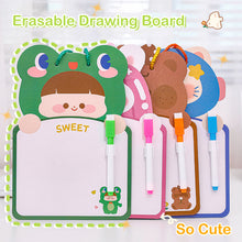 Load image into Gallery viewer, 1 PC Kids Whiteboard Animal Two-sided Cartoon Reusable Dry Wipe Cardboard Drawing Kid White Board Cute Hanging Writing Tool