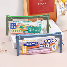 Load image into Gallery viewer, Transparent Pencil Bag Waterproof Stationery Case Organizer Kids Students Cosmetic Bag Transparent Portable