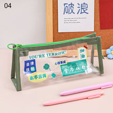 Load image into Gallery viewer, Transparent Pencil Bag Waterproof Stationery Case Organizer Kids Students Cosmetic Bag Transparent Portable