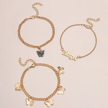 Load image into Gallery viewer, 3pcs Flower Butterfly Tassel Anklet Acrylic Butterfly Angel Pendant Anklet Women Summer Beach Jewelry Accessories