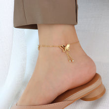 Load image into Gallery viewer, Hollow Butterfly Studded with Pendant Anklet Gold Fashion Women Summer Beach Ankle Bracelet Foot Chain Jewelry Jewelry