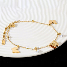 Load image into Gallery viewer, Titanium Steel Women's Beach Ankles Girls' Versatile Love Butterfly Fashion Gourd Pendant Copper Cash Foot Jewelry