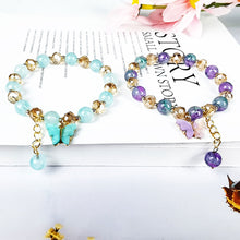 Load image into Gallery viewer, Butterfly Charm Stretch Crystal Women Bracelet Chains for Girls Friends Student Beads Bracelets Fashion Summer Charm Jewelry