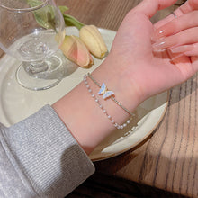 Load image into Gallery viewer, Fashion Women Jewelry White Crystal Artificial Pearl Butterfly Bracelet for Women Wedding Engagement Bracelet Party Birthday Gift
