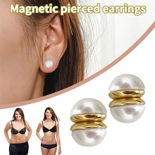 Load image into Gallery viewer, 1 Pair Magnetic Artificial Pearl Ear Clip Without Ear Hole Ear Stud Summer Magnetic Therapy Weight Loss Women Earrings