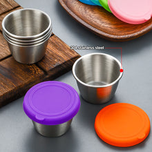 Load image into Gallery viewer, 304 Stainless Steel Salad Container Small Condiment Container with Lids Leakproof for Kids Lunch Containers Box Camping Hiking Outdoor Sauce Dispenser