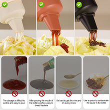 Load image into Gallery viewer, Multifunction 5 Holes Salad Squeeze Bottle Ketchup Container with Scale Honey Jam Refillable Condiment Sauce Squeeze Bottle