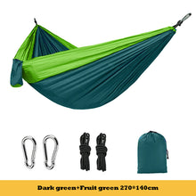 Load image into Gallery viewer, Portable Ultra-Light Outdoor Double Hammock Parachute Oxford Fabric Anti-Rollover Camping Hanging Rocking Bed Chair 270*140CM