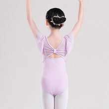 Load image into Gallery viewer, Children's Short-Sleeved Dance Dress Soft Mesh Stitching Sling Training Suit Chiffon Sleeve Chinese Dance Ballet One-Piece Girl's Body Suit