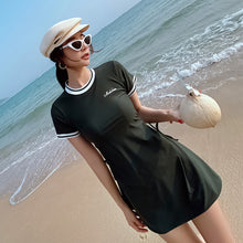 Load image into Gallery viewer, Professional Swimsuit One-Piece Skirt With Leggings Waist Side With Drawstring Sports Swimsuit Hot Spring Pool Conservative Bikini