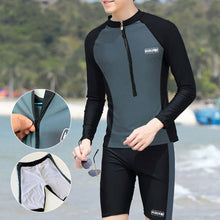 Load image into Gallery viewer, Couple's Style Professional Quick-Drying Swimsuit Set Surf Diving Snorkeling Suit Long-Sleeved Shorts Sunscreen Clothes Separate Body Sports Clothes With Zipper