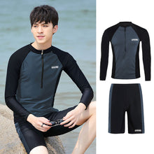 Load image into Gallery viewer, Couple's Style Professional Quick-Drying Swimsuit Set Surf Diving Snorkeling Suit Long-Sleeved Shorts Sunscreen Clothes Separate Body Sports Clothes With Zipper