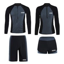 Load image into Gallery viewer, Couple's Style Professional Quick-Drying Swimsuit Set Surf Diving Snorkeling Suit Long-Sleeved Shorts Sunscreen Clothes Separate Body Sports Clothes With Zipper