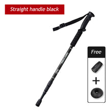Load image into Gallery viewer, Three-Section Adjustable Aluminum Alloy Hiking Pole Straight Handle Curved Handle Ultra-Light Outdoor Cross-Country Skiing Hiking Pole