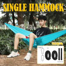 Load image into Gallery viewer, 245*90CM Outdoor Portable Ultra-Light Single Hammock Parachute Cloth Fabric Casual Hanging Chair Swing Floor Mat Picnic Camping Equipment