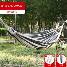 Load image into Gallery viewer, 190*80CM Outdoor Plain Elegant Stripe Single Anti-Rolled-Over Hammock Picnic Camping Thickened Canvas With Stick Swing Rocking Chair