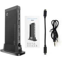 Load image into Gallery viewer, 13 in 1 Type C HUB Vertical USB 3.0 Dock Station 4K HDMI PD 100W Charging USB-C Splitter Card Reader Ethernet Adapter for Laptop