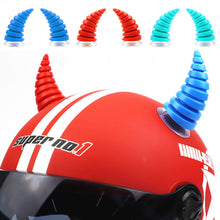 Load image into Gallery viewer, Motorcycle Helmet Devil Horns Long Threaded Bull Horn Electric Front Rear Bumper Decor Accessories For Car Bike Helmets Stickers