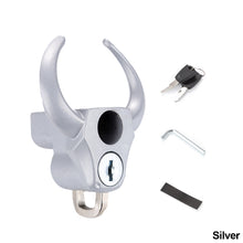 Load image into Gallery viewer, Universal Motorcycle Helmet Lock Bike Handlebar Helmet Anti-theft Safety Metal Horn Style Lock Accessories