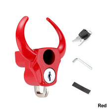 Load image into Gallery viewer, Universal Motorcycle Helmet Lock Bike Handlebar Helmet Anti-theft Safety Metal Horn Style Lock Accessories