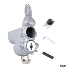 Load image into Gallery viewer, Motorcycle Helmet Lock Bike Handlebar Helmet Anti-theft Safety Metal Cute Rabbit Style Lock Accessories