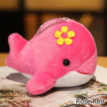 Load image into Gallery viewer, 1pc Dolphin Plush Toy with Flower Cute Ocean Fish Toys Key Chain Pendant Gifts for Children Kids Toy Wedding Gifts