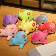 Load image into Gallery viewer, 1pc Dolphin Plush Toy with Flower Cute Ocean Fish Toys Key Chain Pendant Gifts for Children Kids Toy Wedding Gifts