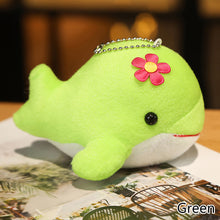 Load image into Gallery viewer, 1pc Dolphin Plush Toy with Flower Cute Ocean Fish Toys Key Chain Pendant Gifts for Children Kids Toy Wedding Gifts