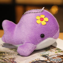 Load image into Gallery viewer, 1pc Dolphin Plush Toy with Flower Cute Ocean Fish Toys Key Chain Pendant Gifts for Children Kids Toy Wedding Gifts