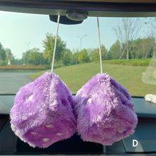 Load image into Gallery viewer, 2PCS Car Pendant Fuzzy Dice Dots Rear View Mirror Hangers Car Interior Decoration Auto Accessories Interior Ornaments Car-Styling