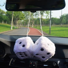 Load image into Gallery viewer, 2PCS Car Pendant Fuzzy Dice Dots Rear View Mirror Hangers Car Interior Decoration Auto Accessories Interior Ornaments Car-Styling