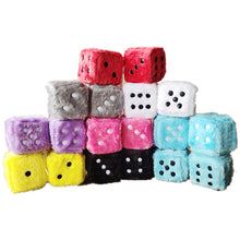Load image into Gallery viewer, 2PCS Car Pendant Fuzzy Dice Dots Rear View Mirror Hangers Car Interior Decoration Auto Accessories Interior Ornaments Car-Styling