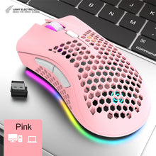 Load image into Gallery viewer, BM600 Rechargeable USB 2.4G Wireless RGB Light Honeycomb Gaming Mouse Desktop PC Computers Notebook Laptop Mice Mause Gamer Cute