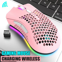 Load image into Gallery viewer, BM600 Rechargeable USB 2.4G Wireless RGB Light Honeycomb Gaming Mouse Desktop PC Computers Notebook Laptop Mice Mause Gamer Cute